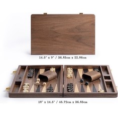 5” Premium Natural Walnut Folding Backgammon Sets for Adults and Kids