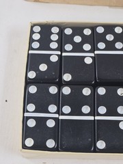 Vintage Marblelike Super Thick Dominoes Game Set Made in USA Traditional Tile