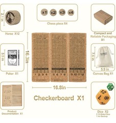 Horse Race Board Game, Portable Horse Racing Game w/Rollable Cork Mat, 12 Horses