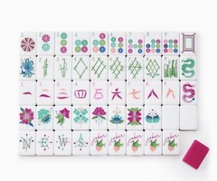 NEW! Vibrant Layered Mahjong Tiles – American Set 160 Tiles – Hot Pink Magenta