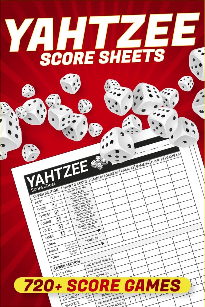 Yahtzee Score Sheets 720 Score Games for Scorekeeping Yahtzee Score Pads 6 X 9