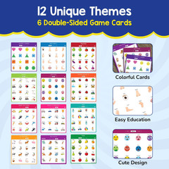 Memory Game for Kids Ages 3+ Years | Fun Matching Game – 12 Theme Cards & 3 Leve