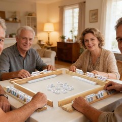 Wooden Mahjong Racks with Magnetic Pushers – Set of 4, Solid Wood | For American