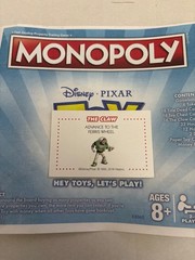 2018 Monopoly Toy Story Advance To The Ferris Wheel Chance Claw Card Game