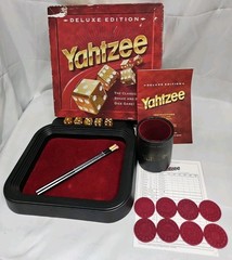 Yahtzee Deluxe Edition Gold Dice Vintage 1997 Game Shake, New Pencils Complete