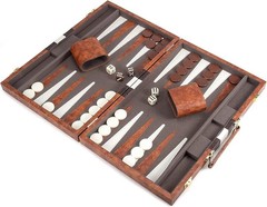 Backgammon Set, 15 Inches Classic Board Game with Leather Case, Folding Board…