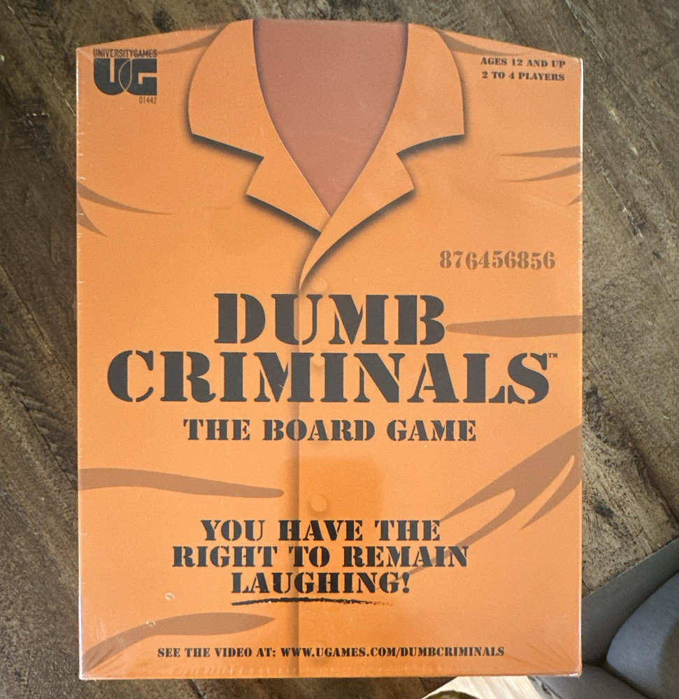 University Games Dumb Criminals Board Game Crime Cards 2-4 Players Ages 12+ 2022