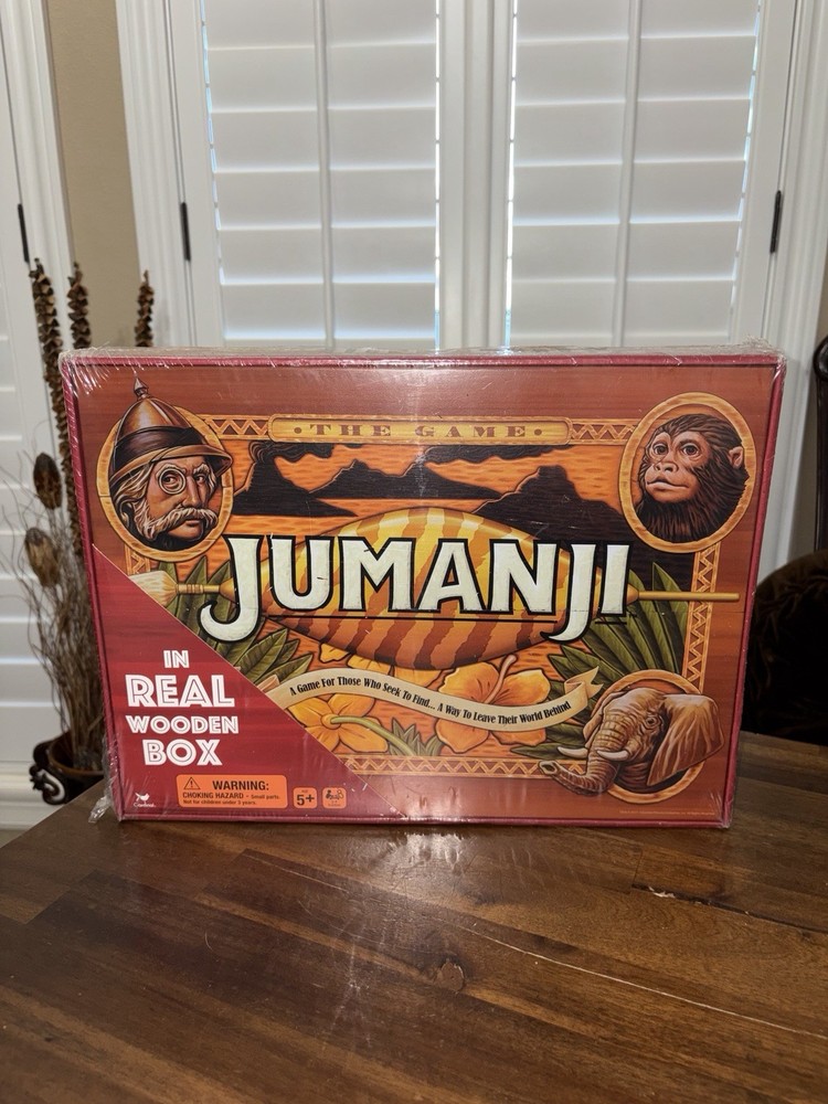 Jumanji the Game Real Wooden Box Edition of the Classic Adventure Board Game