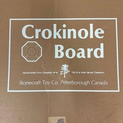 Vintage Stonecraft Crokinole Board Game Canadian Pine w Pieces