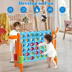 Costway 2.5Ft 4-to-Score Giant Game Set Basketball Hoop Ring Game Indoor Outdoor