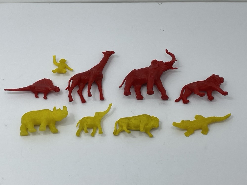 9 Vintage 1967 Feely Meely Milton Bradley Plastic Animal Replacement Game Pc Toy