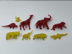 9 Vintage 1967 Feely Meely Milton Bradley Plastic Animal Replacement Game Pc Toy