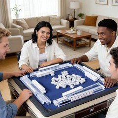 Mahjong Racks with Pushers Set of 4 Clear Acrylic Tile Racks