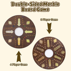 20 Inch Marble Board Game, Fast Track Wahoo Board Game,Double-Sided Wooden