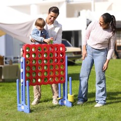 Jumbo 4 in a Row Game – Giant Connect 4 Set, Adjustable Height 2.5-3.5 FT, Indoo