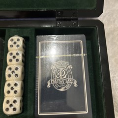 Chester Luxury Game Box – Wooden Playing Card & Dice Set with Velvet Lining –…