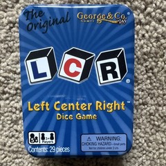 George and Company LCR Left Center Right Dice Game Tin Luck 5+ 3+ Complete