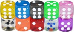 16mm Transparent D6 Dice Set – 10-piece Collection for Tabletop Roleplaying