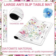 Chinoiserie Mahjong Mat 31.5″ x 31.5″ Colorful Floral Mat Anti Slip and Noise