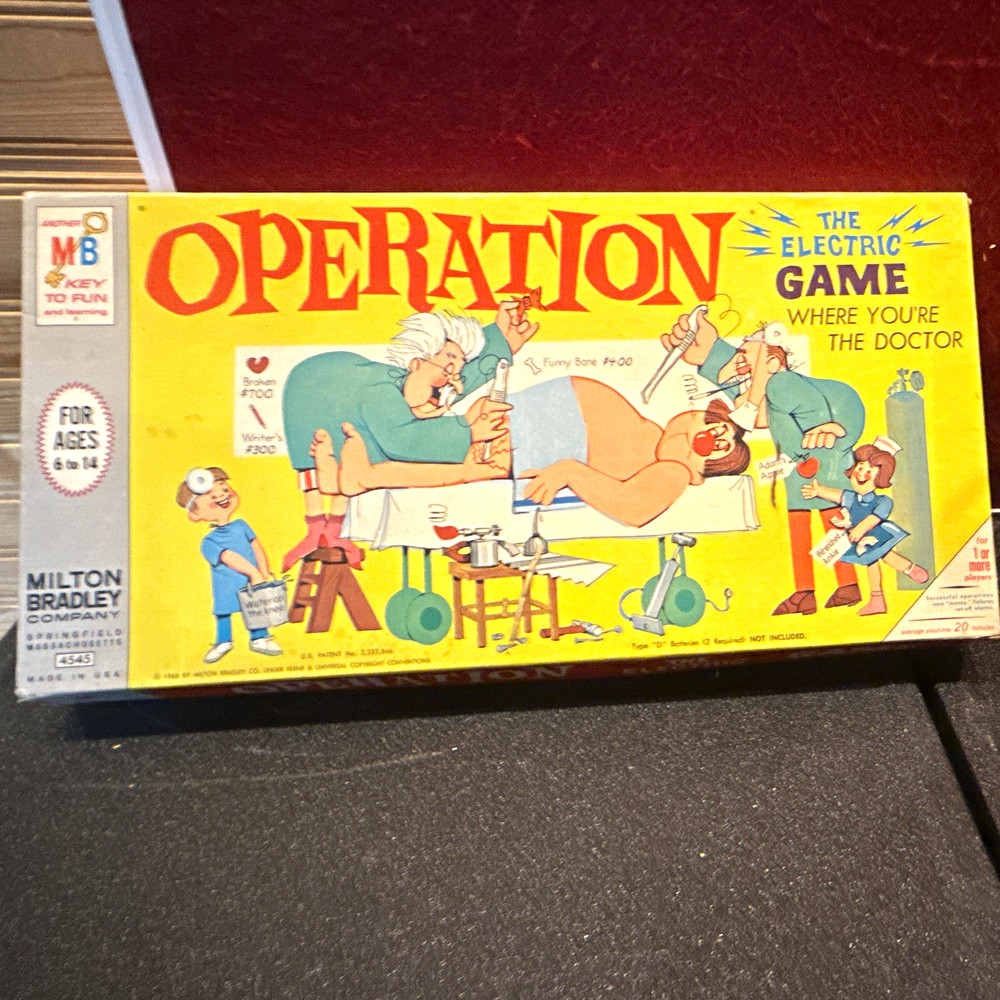 Milton Bradley Operation Electric Medical Board Game Complete Vintage MPN 4545