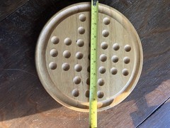 Vintage Wooden Solitaire Board Game with Marbles – Classic Strategy Puzzle