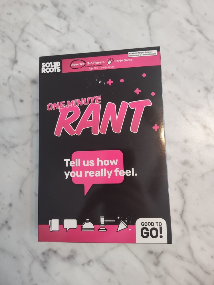 One Minute Rant Game Solid Roots Party Game Brand New