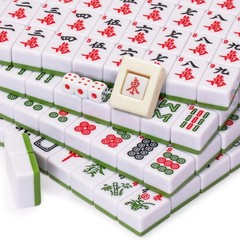Yellow Mountain Imports Chinese Mahjong Set – 9.5 x 7.7 x 2.2 inches, Green