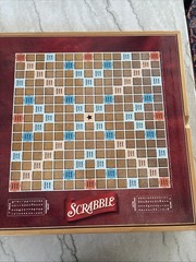 2007 Monopoly & Scrabble Solid Wood Cabinet Board Game + 4 Extras!