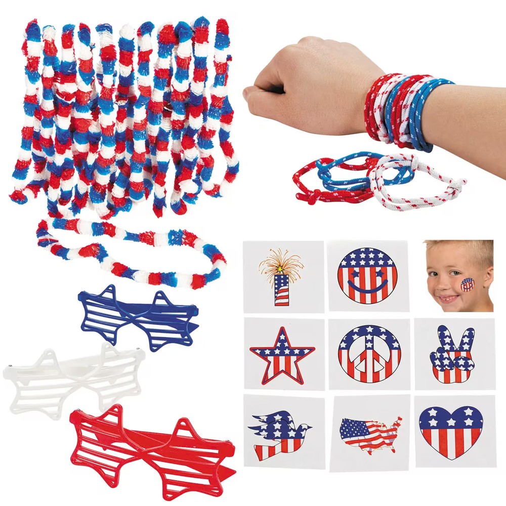 Fun Patriotic Kids’ Accessories Kit – 168 Pc.