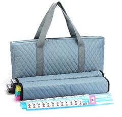 American Mahjong Set 166 Tiles Peal Blue Bag 4 Color Pushers/Racks Mahjongg