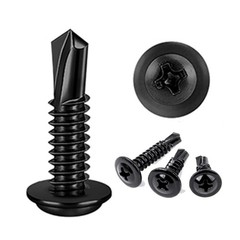 100PCS #10×5/8 Black Crosshead 410 Stainless Steel Self-Drilling Screws Modif…