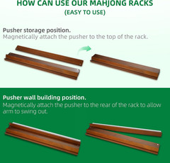 Wooden Mahjong Racks with Magnetic Pushers – Set of 4, Solid Wood | For American