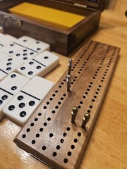 Alex Cramer ‘Cabin Club’ Classic Domino Set with Black Walnut Case – RARE