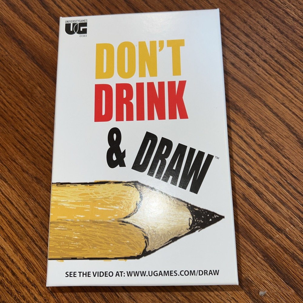 DON’T DRINK & DRAW by University Games Ages 21+ 2 to 8 Players Sealed Cards