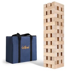 Giant Tumbling Tower Game 51pcs Wooden Blocks Stacking Up to 5.5 Feet – Fun
