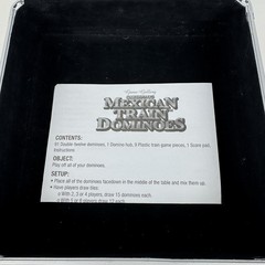 Cardinal Mexican Train Dominoes Metal Travel Case, Score Sheet & Instructions