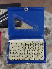One Set Double Six Miniature Dominos Set of 28 Travel Size Pick A Color