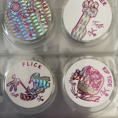 1993 Jots Shane Prigmore Art Lot Of 22 Pogs Milk Caps Illustrations Vintage