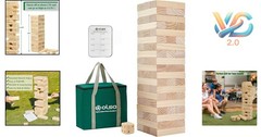 Giant Tumble Tower 57PCS Wooden Block Yard Game Indoor Outdoor Family Fun