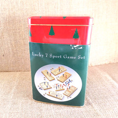Lucky 7 Sport Game Set Wooden Peg Games In Christmas Tin Fun All Ages C-2088