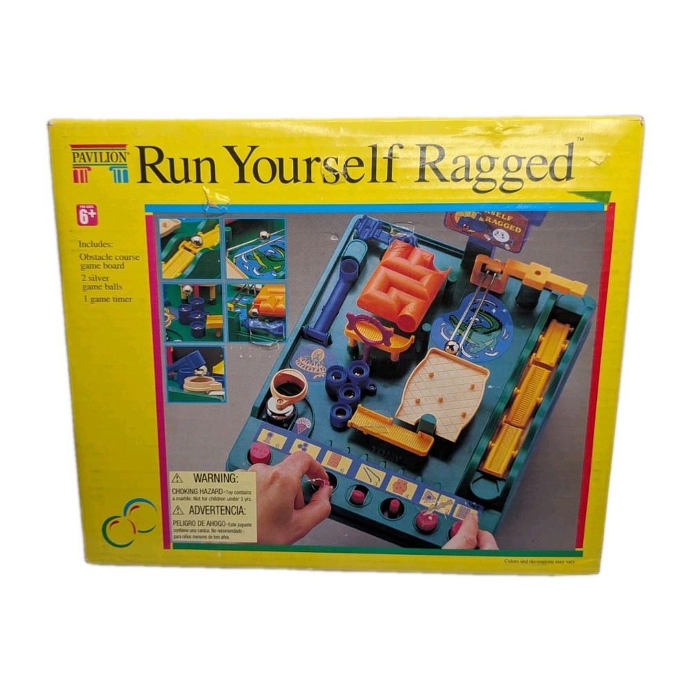 Run Yourself Ragged Marble Maze Game Pavilion 1992 WORKS (Missing 1 Of 2 Balls)