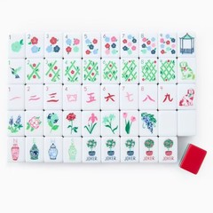 American Mahjong Game Set, 160 new red acrylic layered mahjong tiles