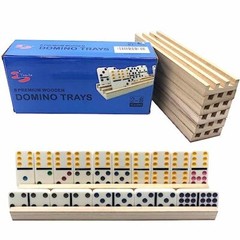 8 Pcs Natural Domino Trays Wooden Domino Racks Wood Domino Holders Domino