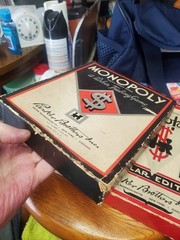 2 Vintage 1930s-1940s Monopoly Game Lot Both Sets Pre-War & Wartime Wooden Piece