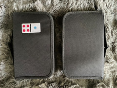 Dominoes 2 Sets of 28 pcs Multicolored with Embroidered Black Zip Cases Complete