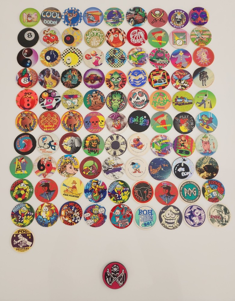 91 Pogs + Slammer Vintage Random Various Images Retro 90’s Rare 🔥