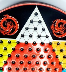 VINTAGE Chinese Checkers Ohio Art USA Two Sided Round Multicolored Tin NO PAWNS