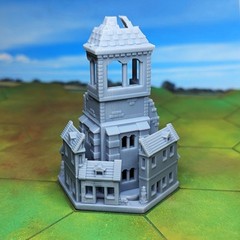 WW2 15mm European Sniper Tower & Town Building TTRPG Memoir 44 Axis Allies