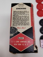 Vintage E.S. Lowe 24 Plastic Red/Black Interlocking Checkers No 849 ST33