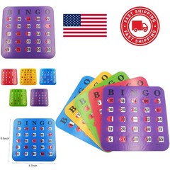 5 Pack Bingo Cards Easy Read Design Multi Color with Durable Sliding Windows